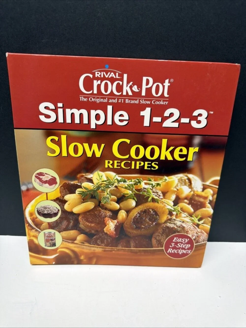 Lot-3 Cookbooks Rival Crock-Pot One-Pot Slow Cooker Recipes Ring Or Wire Bound